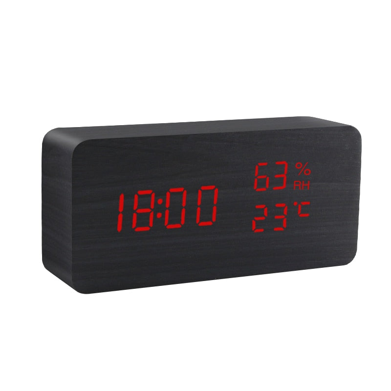 Wooden LED Alarm Clock