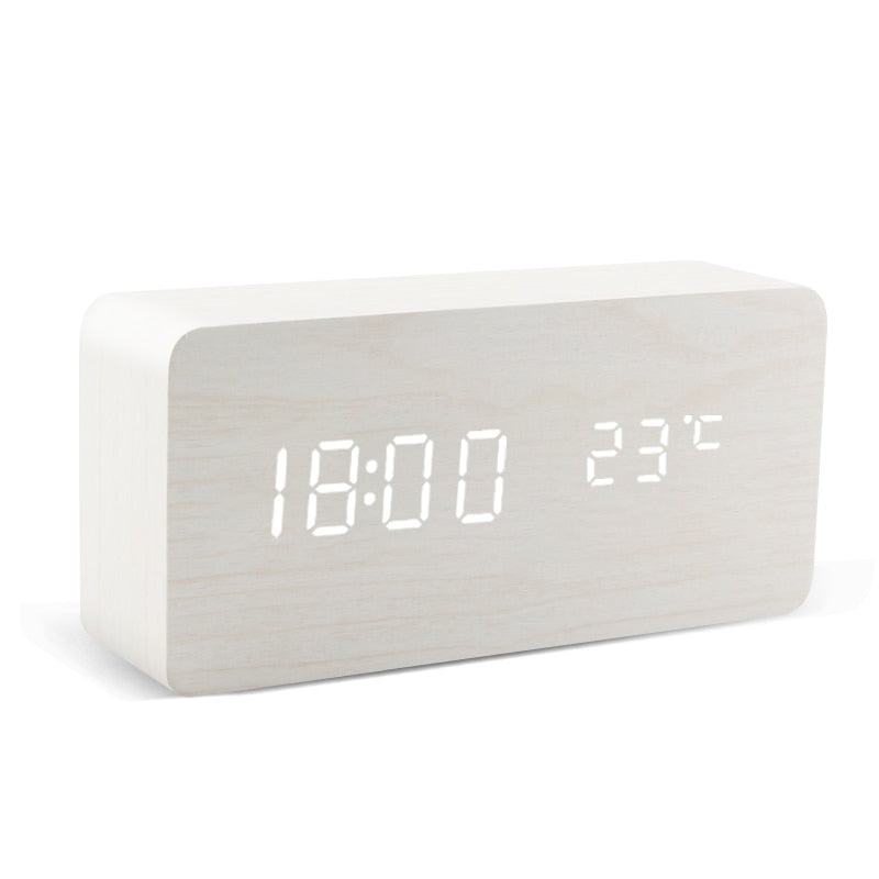 Wooden LED Alarm Clock