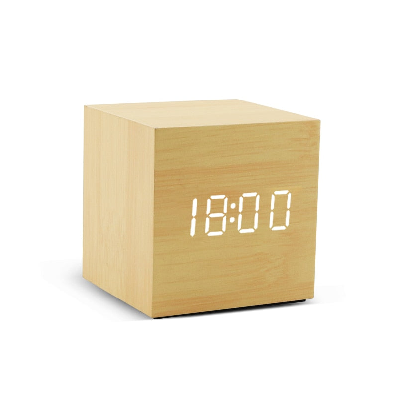 Wooden LED Alarm Clock